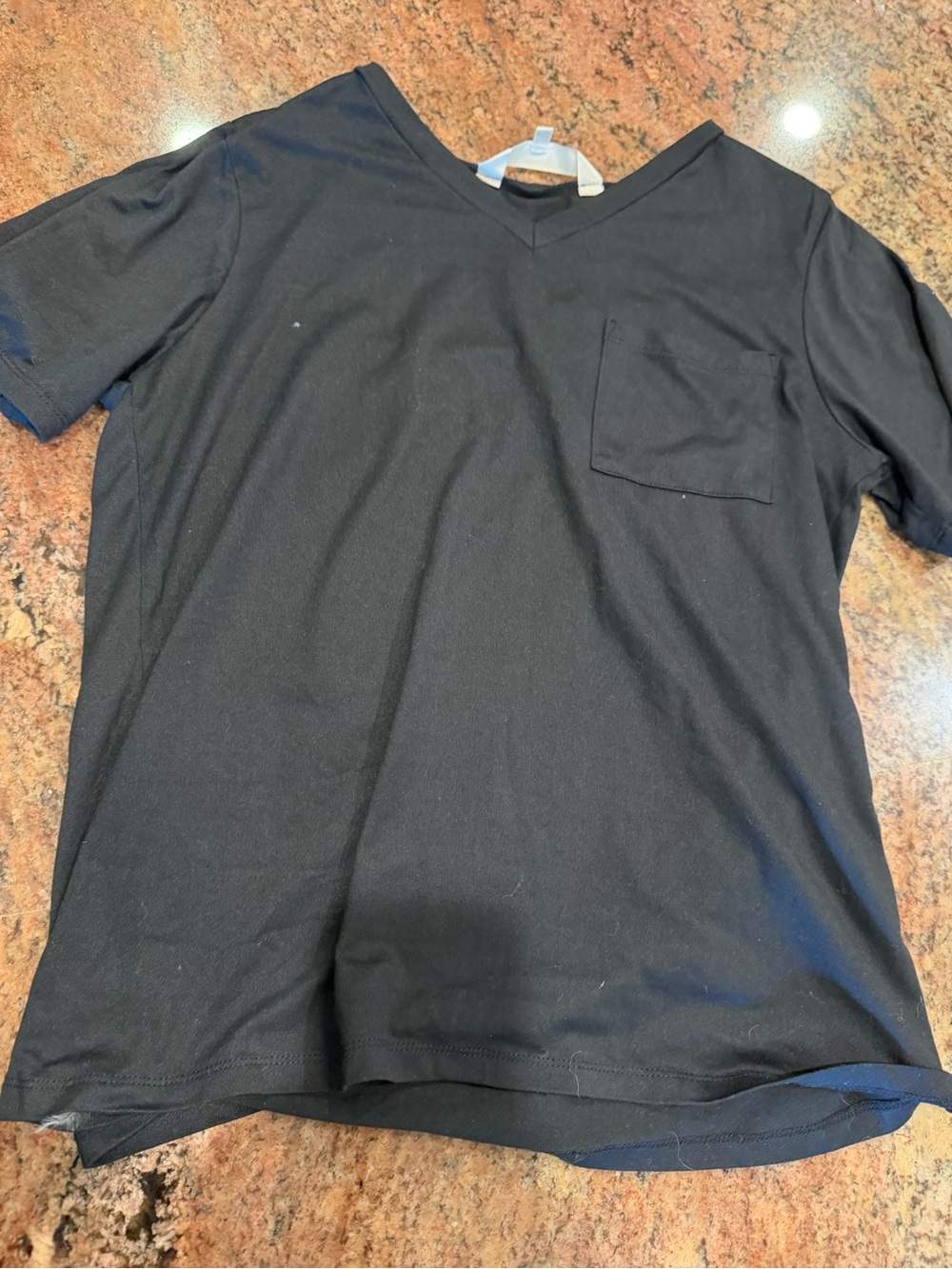 Men's Black V-Neck Pocket Tee